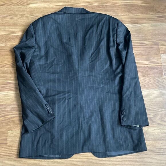 Brooks Brothers 100% Wool Pin Stripe Mens Blazer Sz 44 Made in USA - Picture 2 of 16